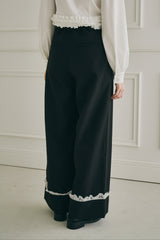 roll up lace wide pants