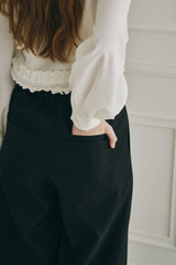 roll up lace wide pants