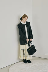 heart × belt suede shoulder bag