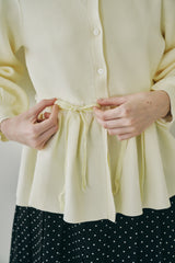 velours ribbon peplum cardigan