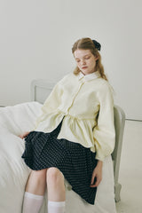 velours ribbon peplum cardigan