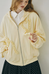 heart frill hoodie