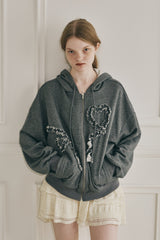 heart frill hoodie
