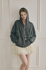 heart frill hoodie