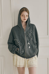 heart frill hoodie