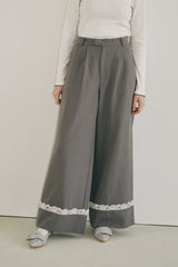 roll up lace wide pants