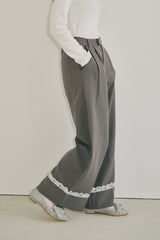 roll up lace wide pants