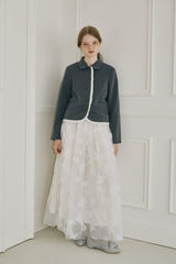 volume tulle butterfly dot skirt