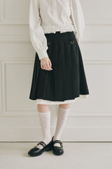 layered medium pleats skirt