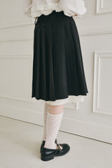 layered medium pleats skirt