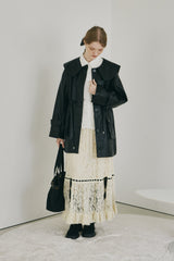 big collar vegan leather jacket