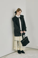 big collar vegan leather jacket