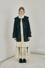 big collar vegan leather jacket