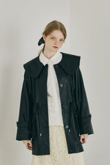 big collar vegan leather jacket