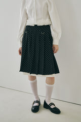 layered medium pleats skirt