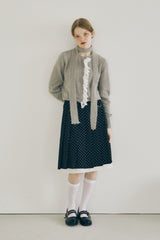 lace frill shaggy knit cardigan