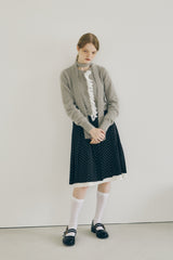 lace frill shaggy knit cardigan