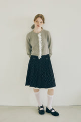 lace frill shaggy knit cardigan