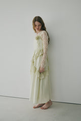 dot × rose corsage cami onepiece