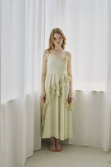 dot × rose corsage cami onepiece