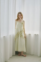 dot × rose corsage cami onepiece