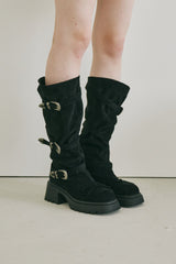 2way kushu-kushu suede boots