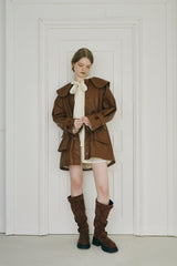 big collar vegan leather jacket