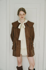 big collar vegan leather jacket