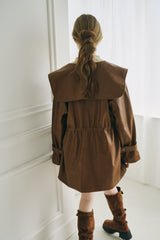 big collar vegan leather jacket