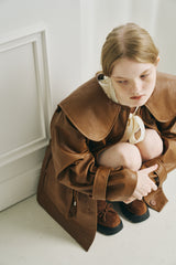 big collar vegan leather jacket