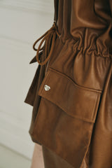 big collar vegan leather jacket