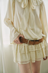 suede double studs belt