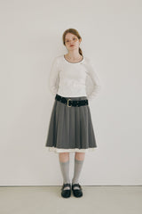 layered medium pleats skirt