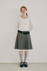 suede double studs belt