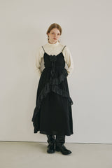 dot × rose corsage cami onepiece