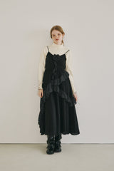 dot × rose corsage cami onepiece