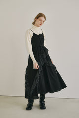 dot × rose corsage cami onepiece