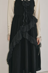 dot × rose corsage cami onepiece