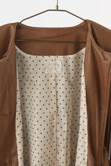 big collar vegan leather jacket