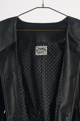 big collar vegan leather jacket