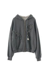 heart frill hoodie