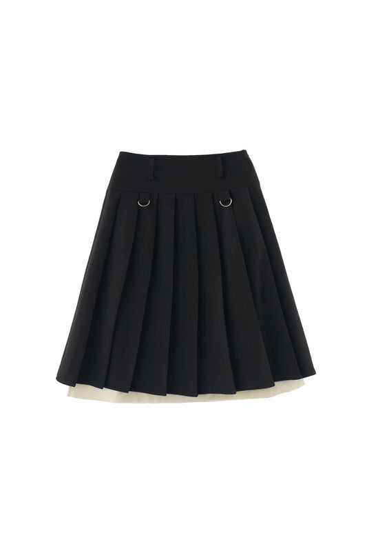 layered medium pleats skirt