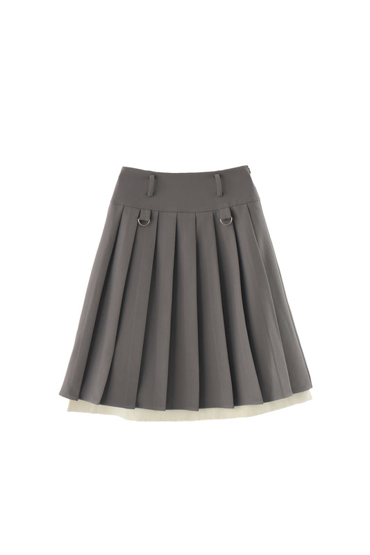 layered medium pleats skirt