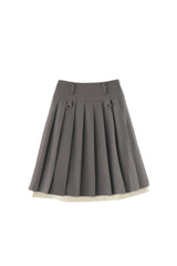 layered medium pleats skirt