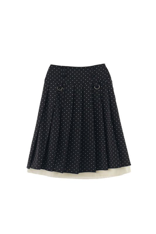 layered medium pleats skirt
