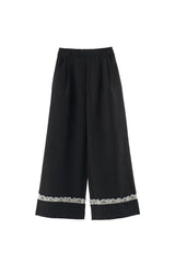 roll up lace wide pants