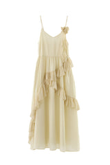 dot × rose corsage cami onepiece