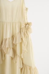 dot × rose corsage cami onepiece