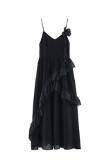 dot × rose corsage cami onepiece