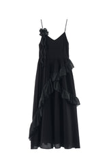 dot × rose corsage cami onepiece